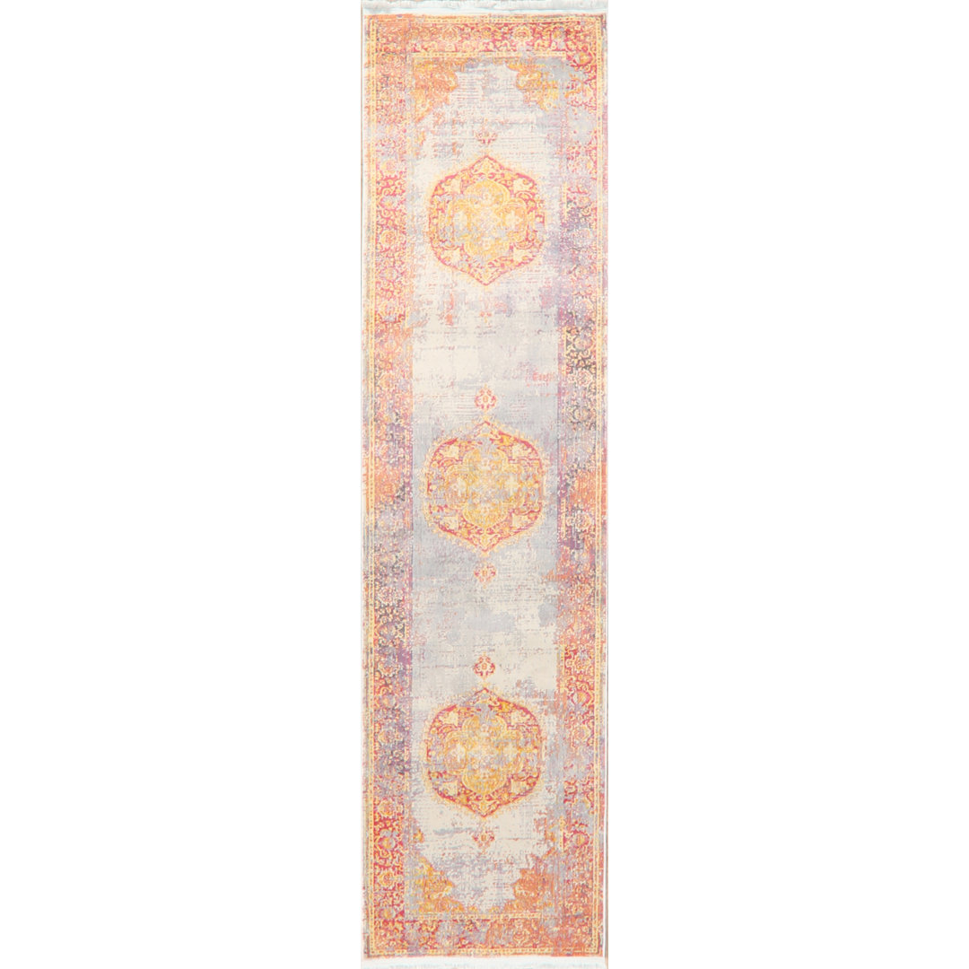Oriental Beige/Yellow/Orange Area Rug Bungalow Rose Rug 