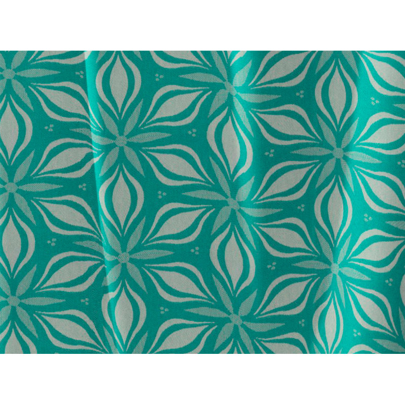 Dellview Retro Floret Eyelet Opaque Curtains, Sea Green/Mint Cream, 145 W x 145 D cm