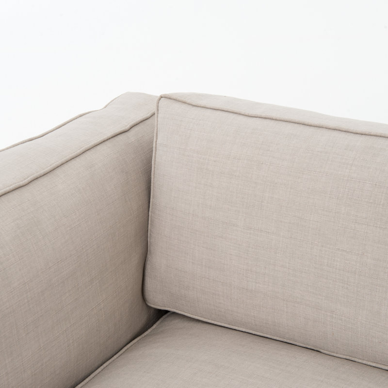92'' Upholstered Sofa, Beige Polyester Blend
