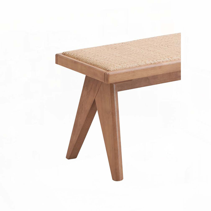 Banc en rotin et finition naturelle