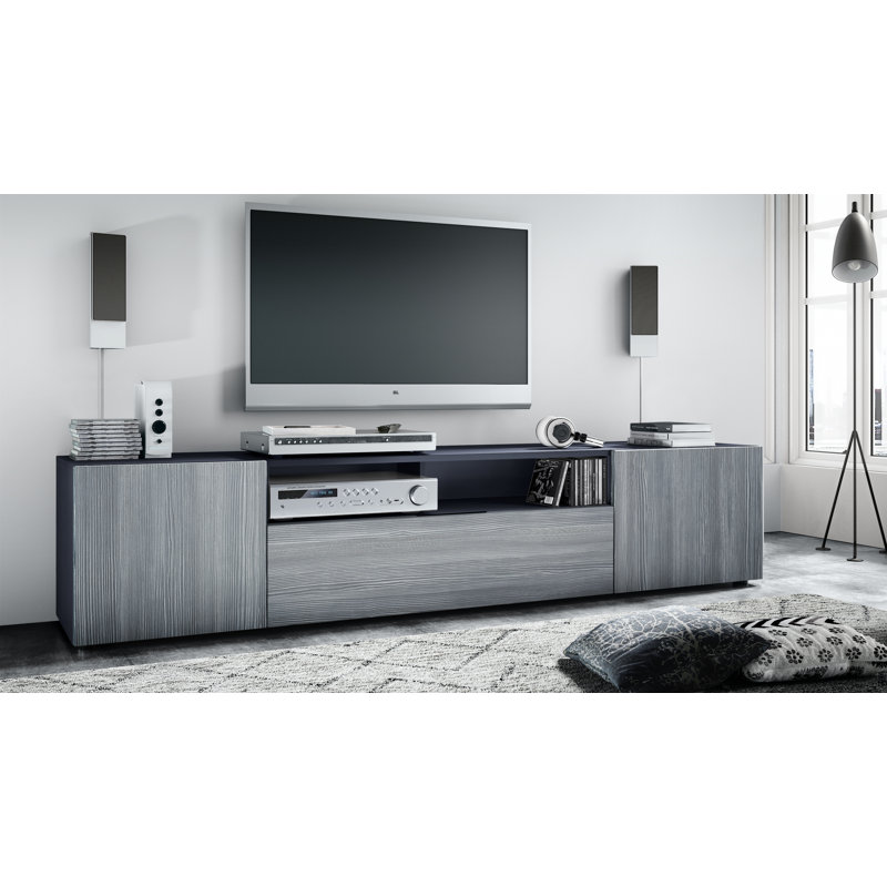 Mcalpine Unfinished TV Stand for TVs up to 78", Anthracite Matte