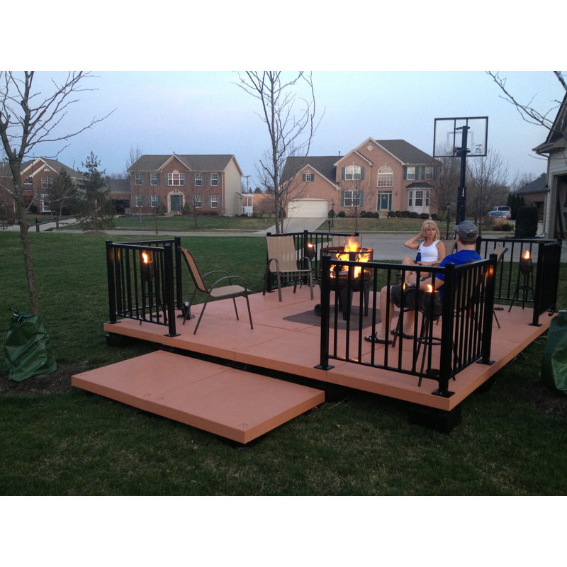 Ensemble de terrasse à emboîtement composite en cèdre rouge L 120 po x l 120 po, Genévrier rouge