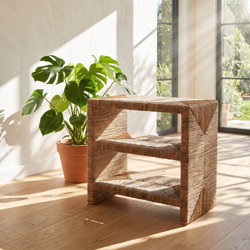 Table de bout à 2 tablettes Bohemian l 23,2 po x P 15,4 po x H 23,2 po