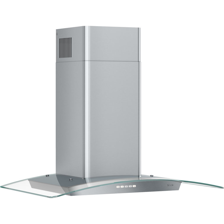 Zephyr Brisas 30 In. 600 CFM Curved Glass Wall Mount Range Hood With LED Lights In Stainless Steel