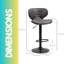 Baldinelli Swivel Upholstered Adjustable Height Counter Stool