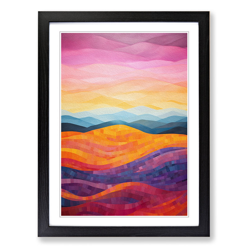 Landscape Colour Field No.3 - Framed Print, 64cm H x 46cm W x 2cm D, Black