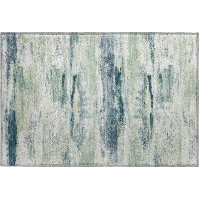 Premium Machine Washable Prisco Mint Rug
