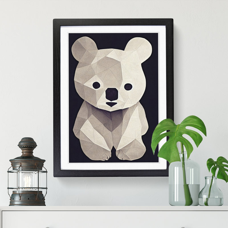 FRM-V0523-21X Abstract Koala Bear Vol.3 - Single Picture Frame Print, 64cm H x 46cm W x 2cm D, Walnut Framed