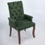 Elegant Upholstered Chenille Fabric Accent Dining Chair With Curved Solid Wood Legs And Tufted Design For Dining Room, Kitchen, And More