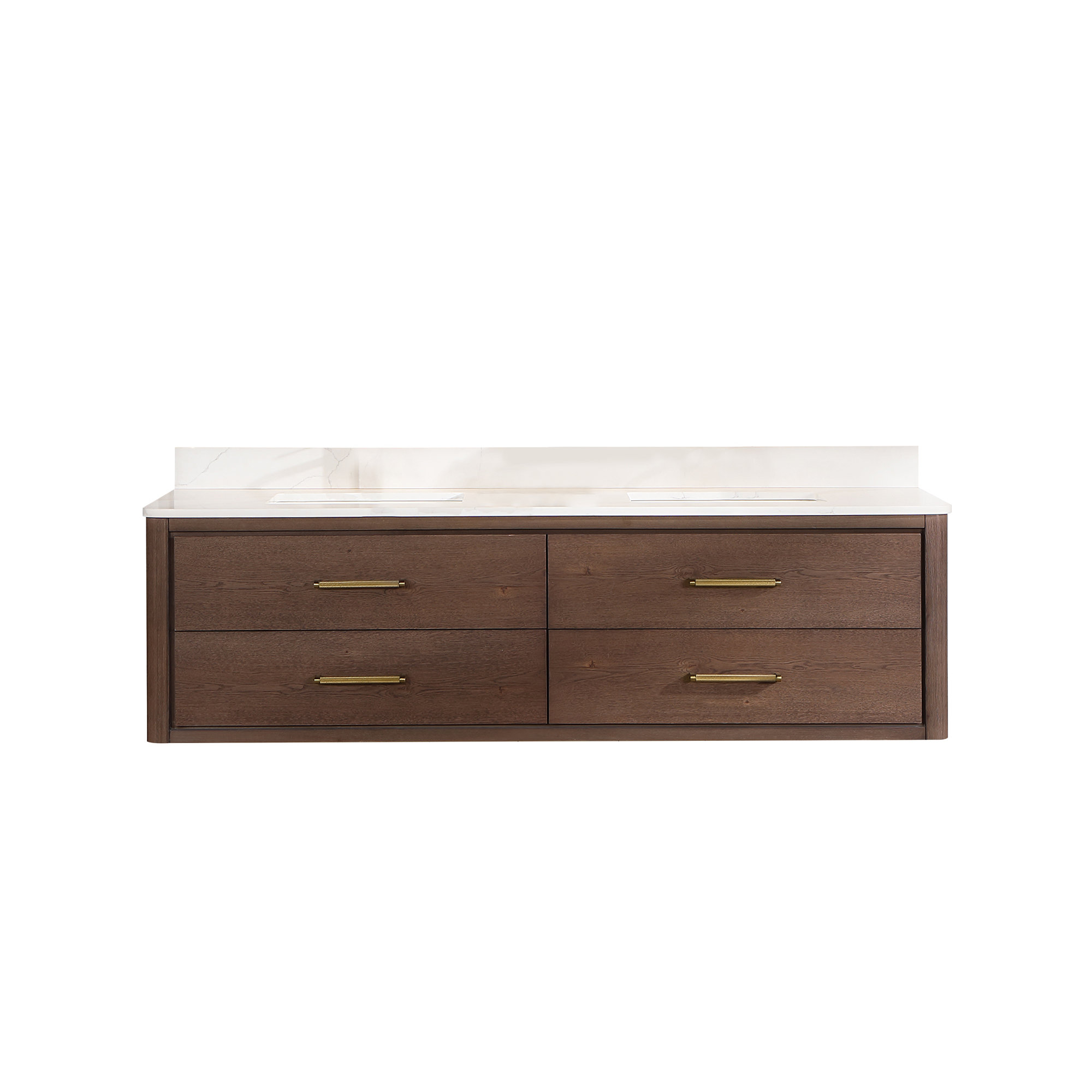 Cristo 72'' Double Bathroom Vanity, Dark Brown Oak