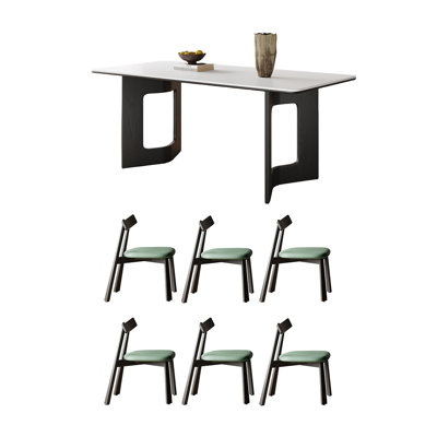 Modern simple solid wood rock dining table set