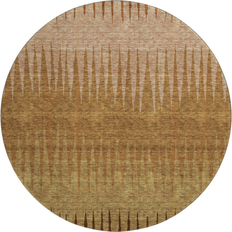 Premium Machine Washable Prisco Paprika Rug, Round 8'