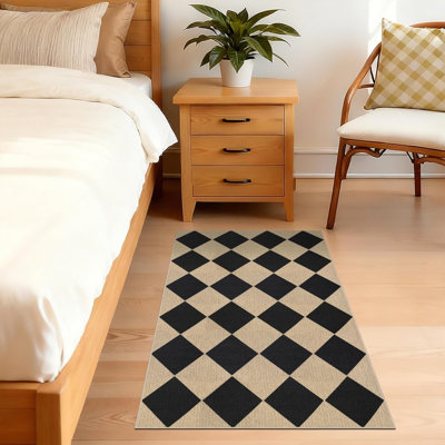 Plaid Machine Tufted 80cm X 150cm Area Rug