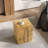 Wood-Look Square-Column MGO End Table/ H18"/Wood-Like Distressed Finish/ Mix With Different Heights/ Indoor Outdoor Use-1213755020