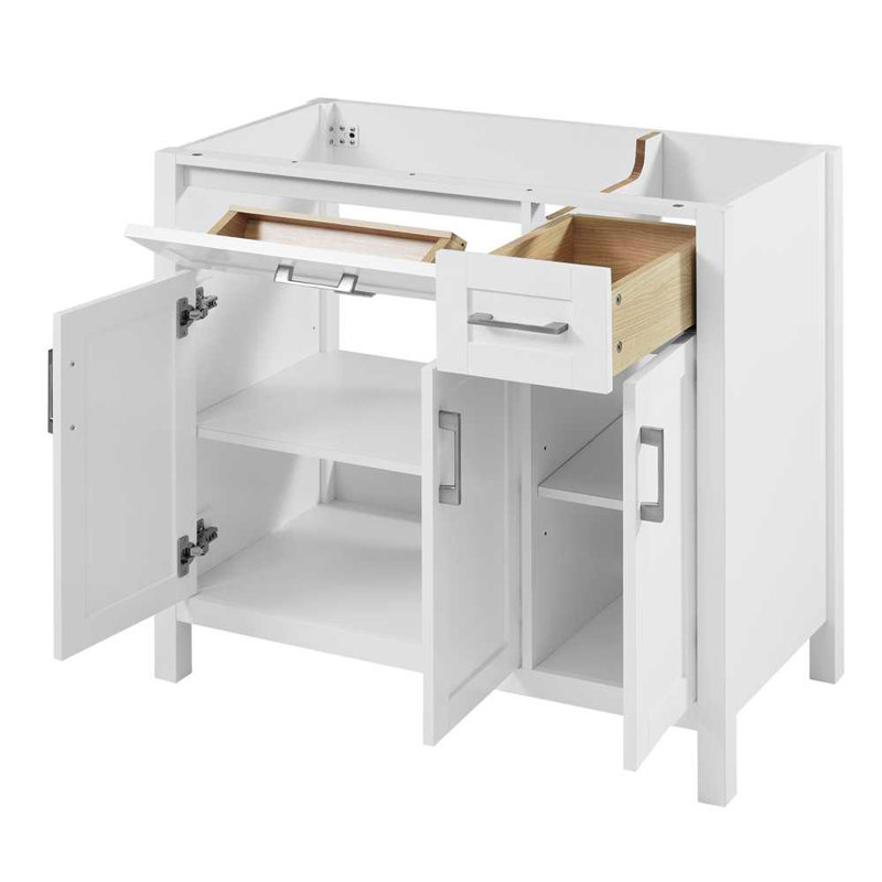 [Cabinet seulement] Meuble-lavabo noir 36 po, Blanc