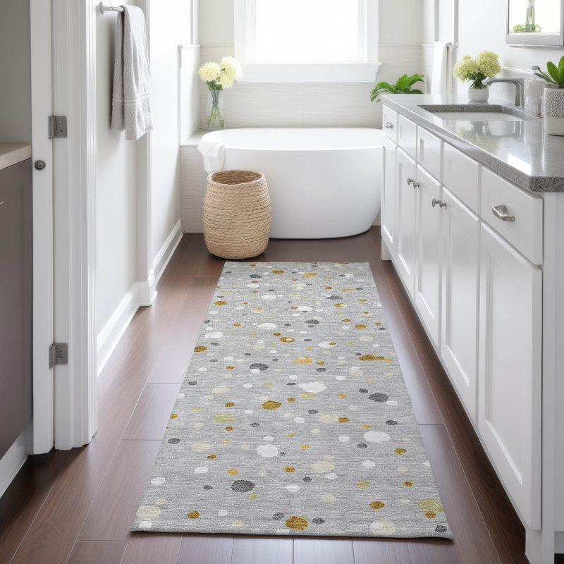 Machine Washable Indoor/Outdoor Chantille ACN2518 Geometric Rug, Gray, Runner 2'3" x 7'6"