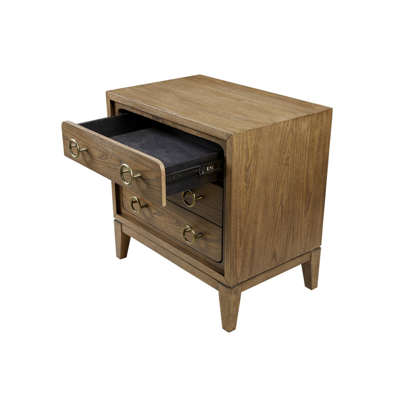 Table de chevet 3 tiroirs Latte Finish