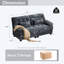 Causeuse 67 po - dossier réglable à 4 positions, 350 lb / assise, tissu chenille doux, 2 coussins décoratifs, assemblage facile-717041034
