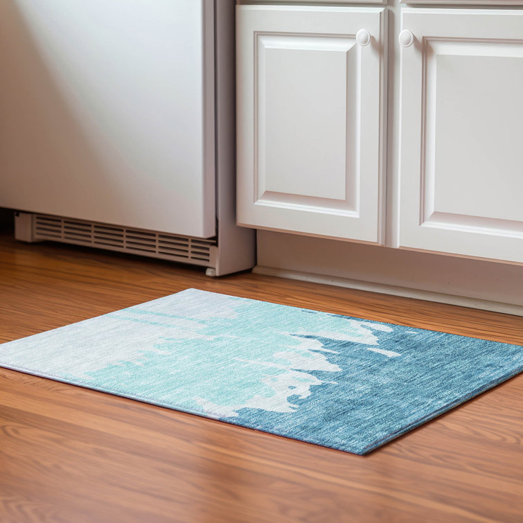 Premium Machine Washable Prisco Teal Rug