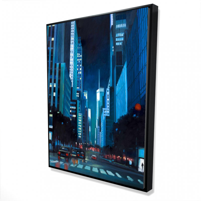 Evening In Manhattan, New-york Print On Canvas, H 48 po x l 36 po
