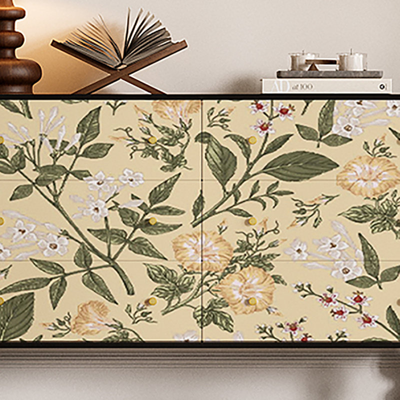 Armoire de rangement élégante et élégante, Noir / crème/ vert