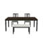 Ensemble de salle à manger extensible 4 pièces avec table, 2 chaises rembourrées et banc-594112324