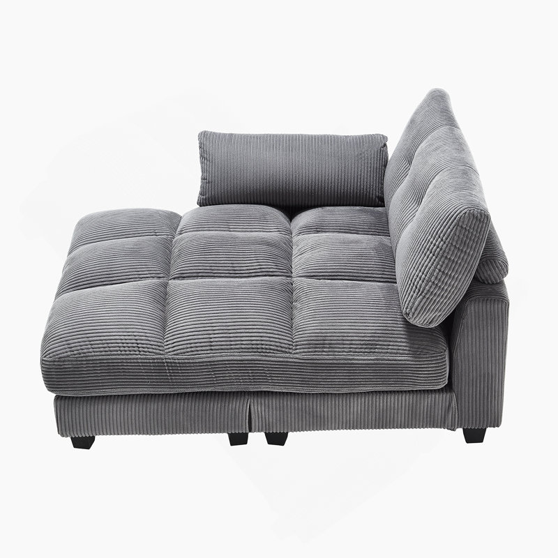 Canapé-lit surdimensionné polyvalent avec caractéristiques avancées, Gris