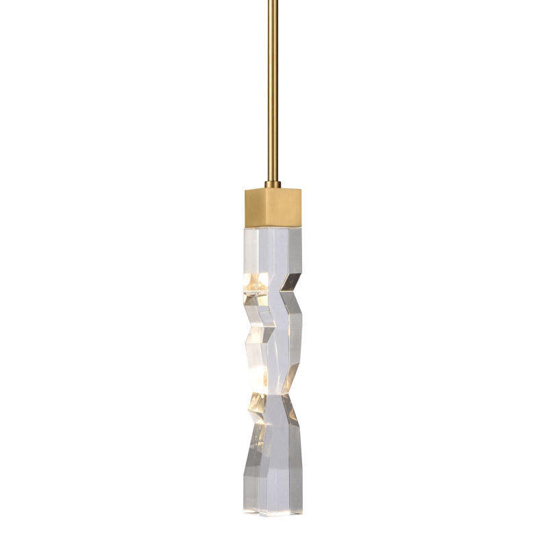 Mamadim Pendant, 63.25" H x 2" W x 2" D, Aged Brass