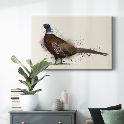 Pheasant Splash 1-Gallery Wrapped Canvas