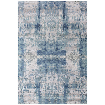 Wool and Viscose Abstract Indoor Rug