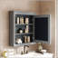 Armoire de rangement murale pour salle de bain avec miroir, tablettes réglables et conception compacte pour les salles de bain modernes-1282158616