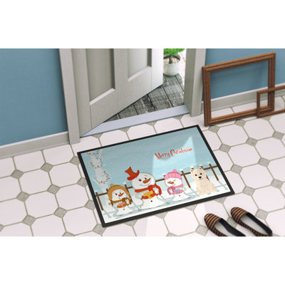 Tapis d'extérieur antidérapant Burlap Merry Christmas