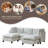 96.5" Sectional Couch For Living Room, Upholstered Soft Chenille Fabric Sofa With Storage, 3-Seater With Two Ottomans U Shape Sofa-441490523