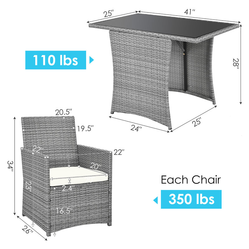 Dominador 2 - Person Patio Conversation Set with Cushions