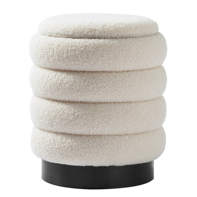 14.6" Wide Round Storage Ottoman