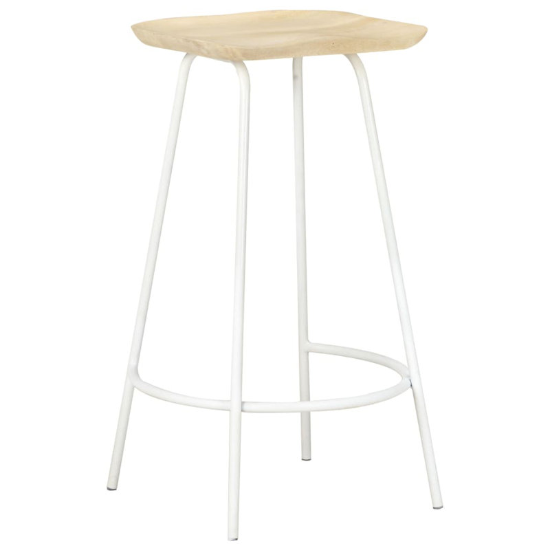 Faber Counter Stool with Metal Frame, White