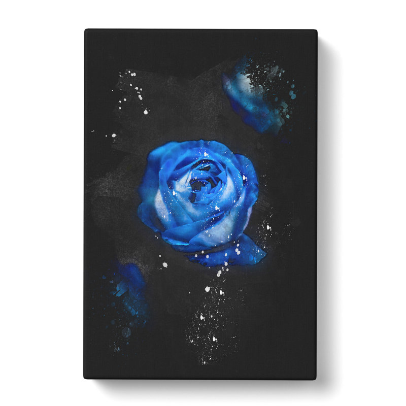 Trio Of Blue Roses - Wrapped Canvas Print, 76cm H x 50cm W x 3cm D
