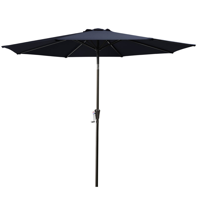 Parasol de marché inclinable Germar, Marine, H 95,7 po x l 120 po x P 120 po