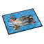 Tapis de porte intérieur anti-dérapant bleu-14951753