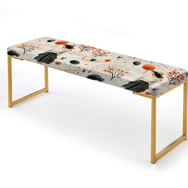 Banc rembourré Utterback - Or Mid-Century