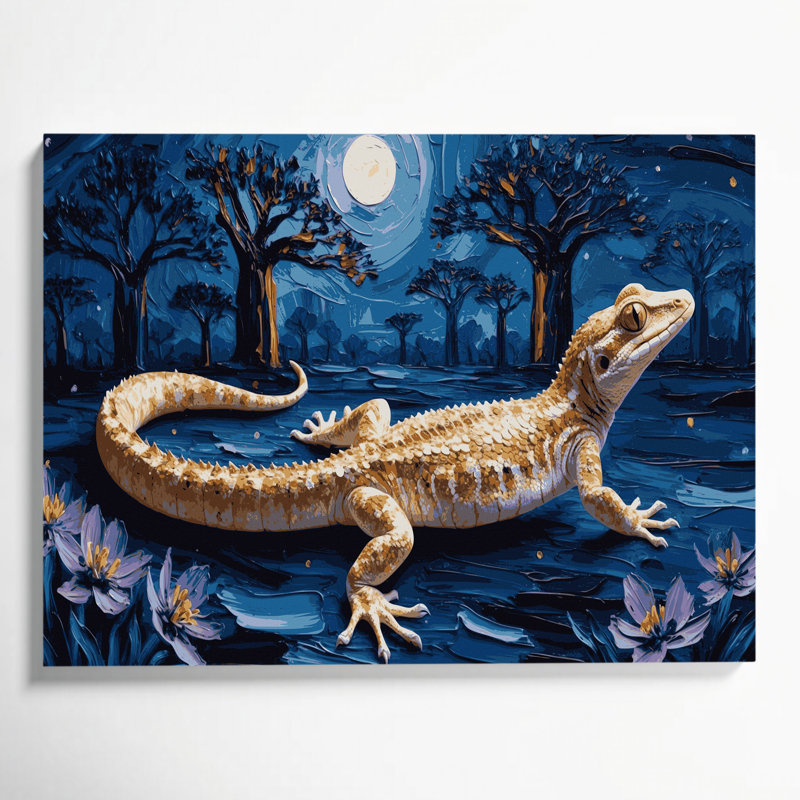 Art mural sur toile gecko, H 16 po x l 20 po