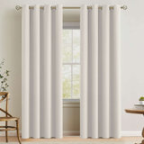 100% Blackout Curtains for Bedroom 42"/52" Wide Black Out Curtains Thermal Insulated 100”/120“/180” Wide Long Blackout Curtains for Living Room Outdoor Privacy Energy Saving Curtains for Patio Door Grommet 1 Panel