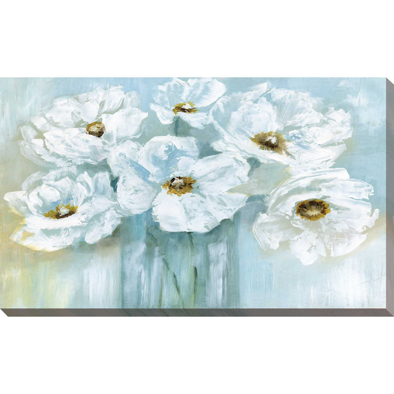 «Poppy Bouquet», reproduction de peinture acrylique, H 18 po x l 30 po x P 1 po, Toile tendue