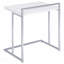 Table à collation rectangulaire blanche ultra brillante avec pieds en métal