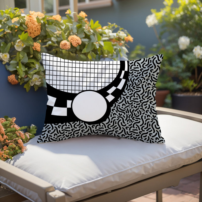 Coussin lombaire réversible Dotrix, Rectangle H 14 po x l 20 po, Gris