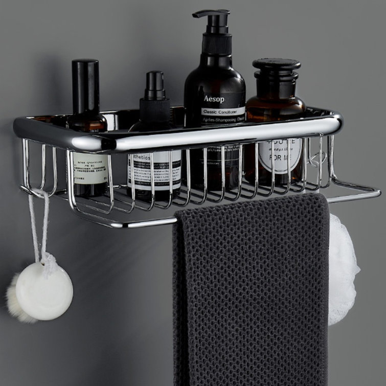 Solid Brass Shower Corner Shelf - Rust-Resistant Bathroom Storage Organizer With Wall-Mounted Space Saving Design For Shower Caddy Needs