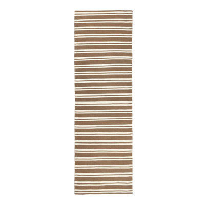 Palma 2x3 Hand Woven Performance Stripe Brown Fabric Rug