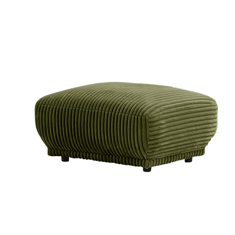 Edwyna Upholstered Ottoman, Light Green Corduroy
