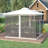 Outsunny 10' X 13' Replacement Mesh Sidewall Netting For Patio Gazebos And Canopy Tents With Zippers (Sidewall Only)-123312155-123312154