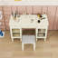 Bureau de coiffeuse avec miroir rabattable, tiroir, armoire et tabouret